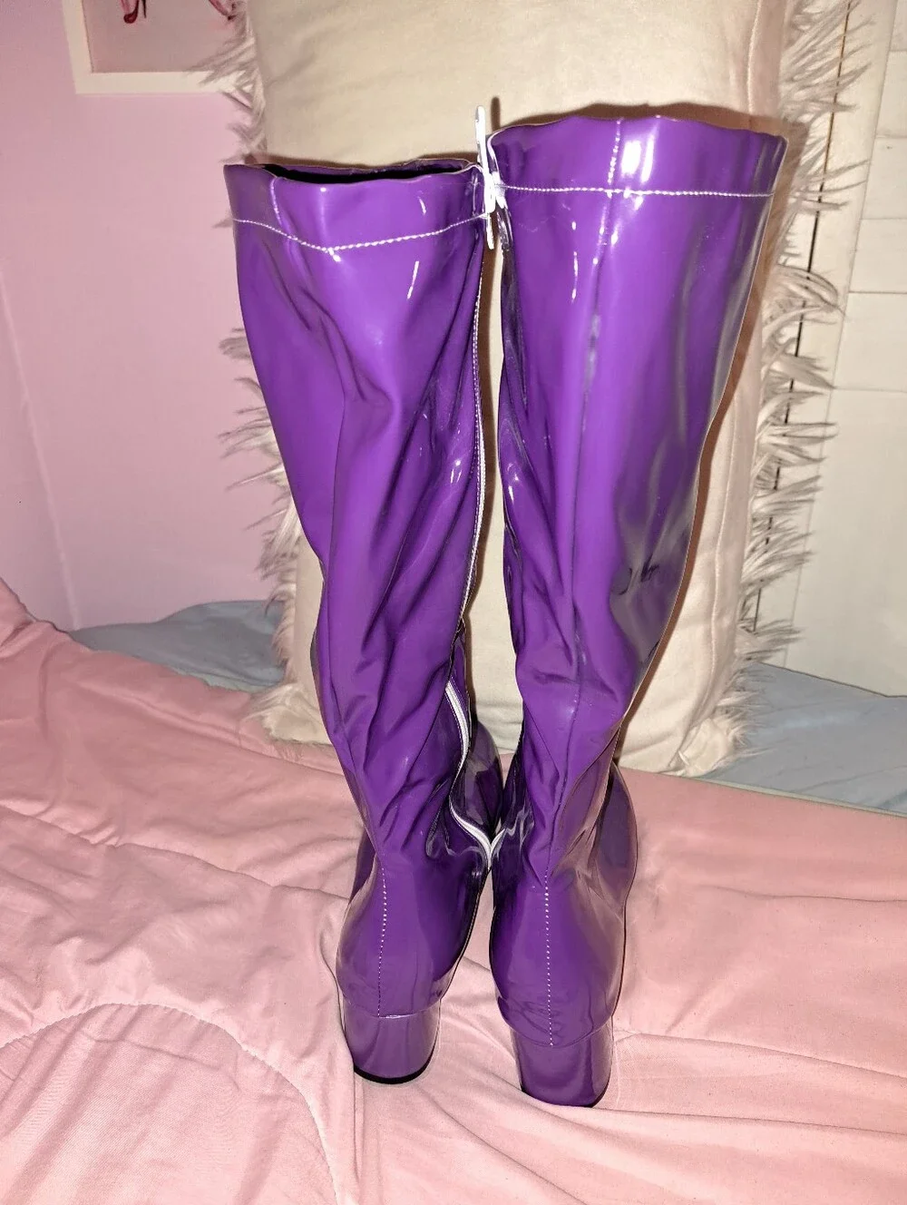 Purple Patent Knee-High Women's Boots